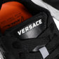 Black Leather Neoprene Chunky Low Top Sneakers Squalo Shoes