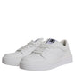 White Miami Leather Low Top Sneakers Shoes