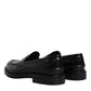 Black Leather Mocassin Formal Dress Shoes