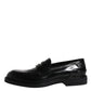 Black Leather Mocassin Formal Dress Shoes