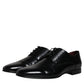 Black Leather Lace Up Men Derby Formal Shoes