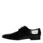 Black Leather Lace Up Men Derby Formal Shoes