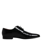 Black Leather Lace Up Men Derby Formal Shoes