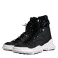 Black Nylon Galileo High Top Sneakers Shoes