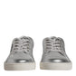 Silver London Low Top Leather Sneakers Shoes