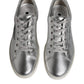 Silver London Low Top Leather Sneakers Shoes