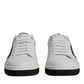 White Leather Low Top Men Sneakers Shoes