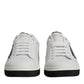 White Leather Low Top Men Sneakers Shoes