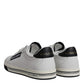 White Leather Low Top Men Sneakers Shoes