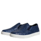 Blue Croc Exotic Leather Men Sneakers Shoes