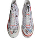 White Cotton Graffiti High Top Sneaker Shoes