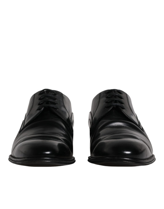 Black Leather Derby Formal Men Dress Shoes