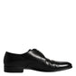 Black Leather Lace Up Men Derby Formal Shoes