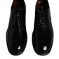 Black Leather Lace Up Men Derby Formal Shoes