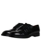 Black Leather Lace Up Men Derby Formal Shoes