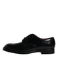 Black Leather Lace Up Men Derby Formal Shoes