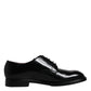 Black Leather Lace Up Men Derby Formal Shoes