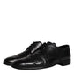 Black Leather Lace Up Men Derby Formal Shoes