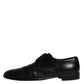 Black Leather Lace Up Men Derby Formal Shoes