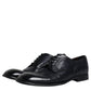 Blue Leather Derby Wingtip Formal Shoes