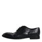 Blue Leather Derby Wingtip Formal Shoes