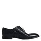 Blue Leather Derby Wingtip Formal Shoes