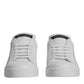 White Silver Leather Low Top Men Sneakers Shoes