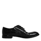 Black Leather Derby Formal Men Dress Shoes