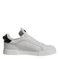 White Black Leather Low Top Men Sneakers Shoes