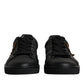 Black Leather London Heart Men Sneakers Shoes