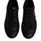 Black Leather London Heart Men Sneakers Shoes