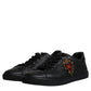 Black Leather London Heart Men Sneakers Shoes