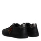 Black Leather London Heart Men Sneakers Shoes