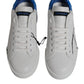 White Blue Portofino Low Top Sneakers Shoes