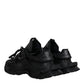 Black Low Top Space Lace Up Sneakers Shoes