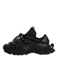 Black Low Top Space Lace Up Sneakers Shoes