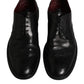 Black Leather Derby Wingtip Formal Shoes