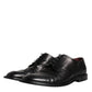 Black Leather Derby Wingtip Formal Shoes