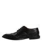 Black Leather Derby Wingtip Formal Shoes