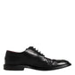 Black Leather Derby Wingtip Formal Shoes