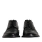 Black Leather Derby Wingtip Formal Shoes