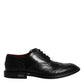 Black Leather Derby Wingtip Formal Shoes