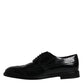 Black Leather Derby Wingtip Formal Shoes