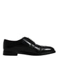 Black Leather Derby Wingtip Formal Shoes