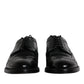 Black Leather Derby Wingtip Formal Shoes