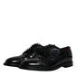 Black Leather Derby Wingtip Formal Shoes