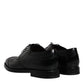 Black Leather Derby Wingtip Formal Shoes