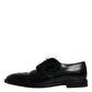 Black Leather Derby Wingtip Formal Shoes