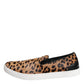 Brown Calfskin Fur Leopard Men Sneakers Shoes