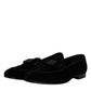 Black Velvet Loafers Formal Men Dress Shoes